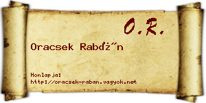 Oracsek Rabán névjegykártya